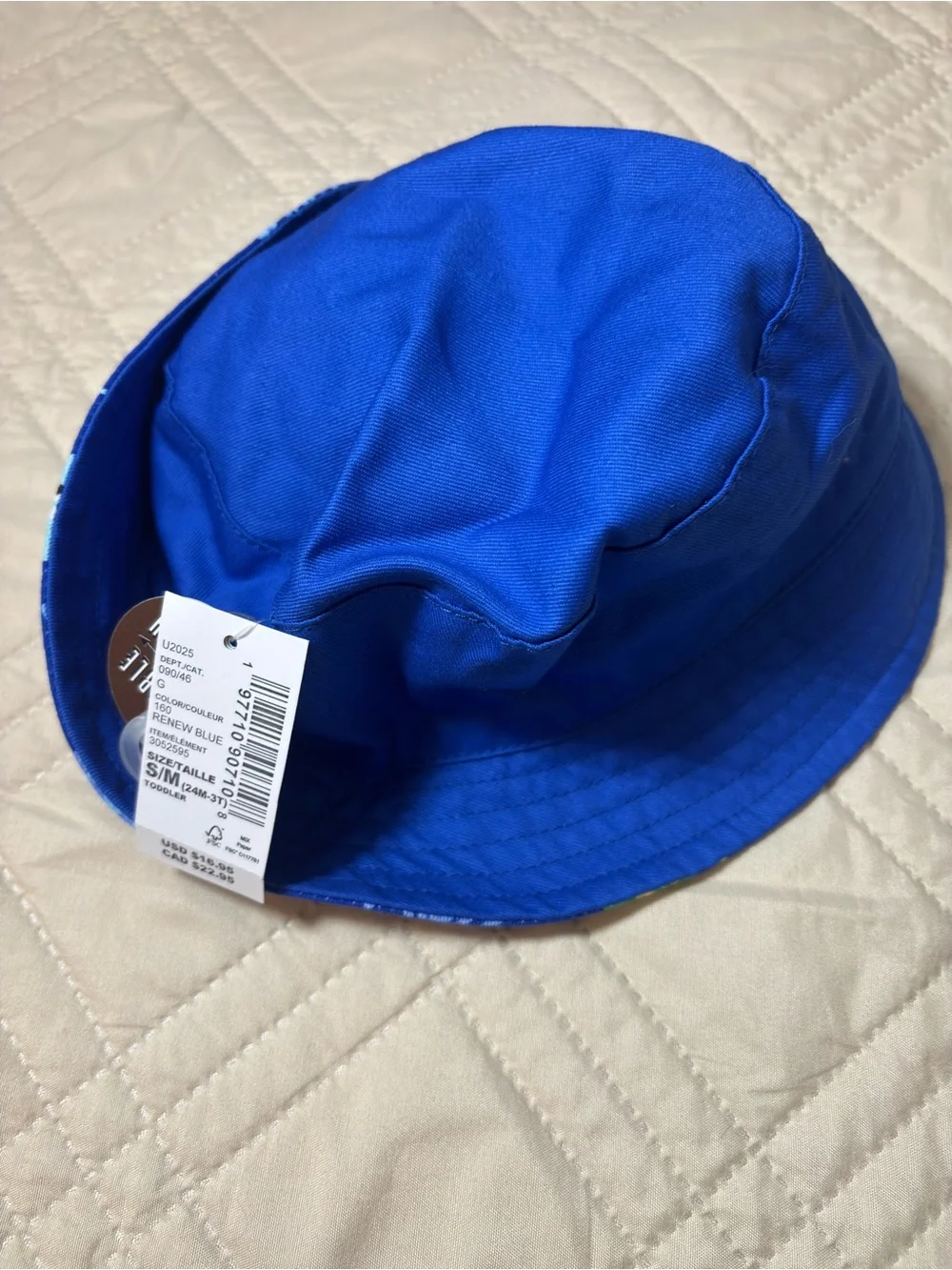 Children’s Place 24M-3T Reversible Blue Ocean Print Bucket Hat